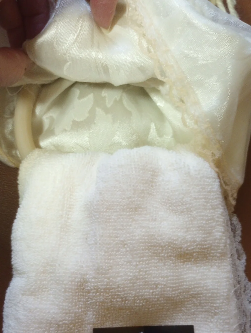 NWT Embroidered Doll Bathroom Ring & Lace Hand Towel Set by Violet Linen